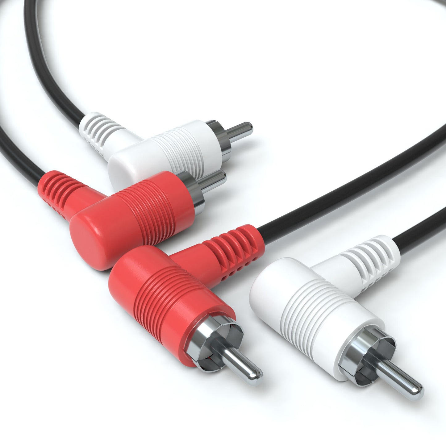 2x Cinch Stecker 90° winkel auf 2x Cinch Stecker 90° winkel Kabel - Variation "eBW"