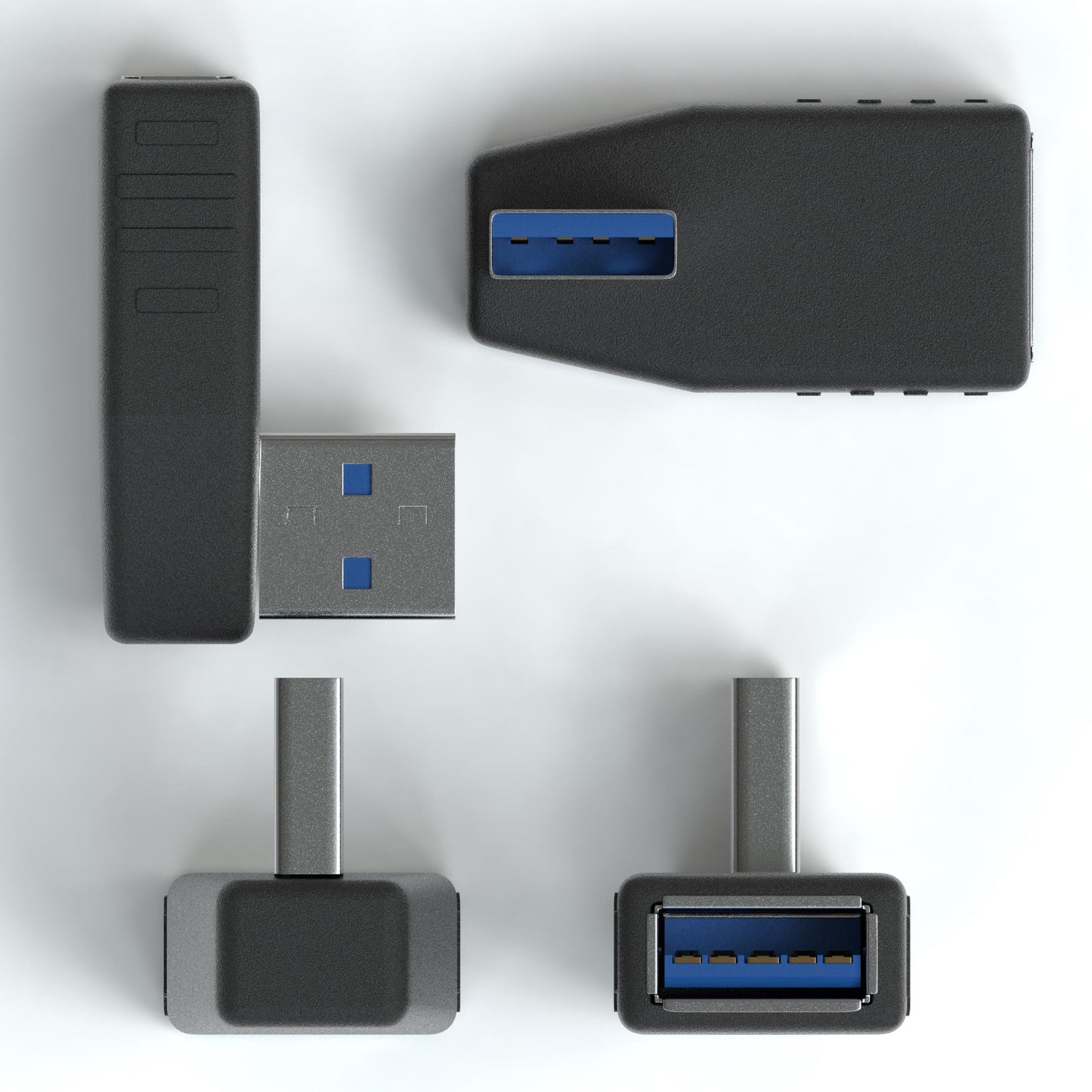 USB-A 3.0 Stecker 90° Links - USB-A 3.0 Buchse