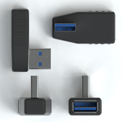 USB-A 3.0 Stecker 90° Links - USB-A 3.0 Buchse