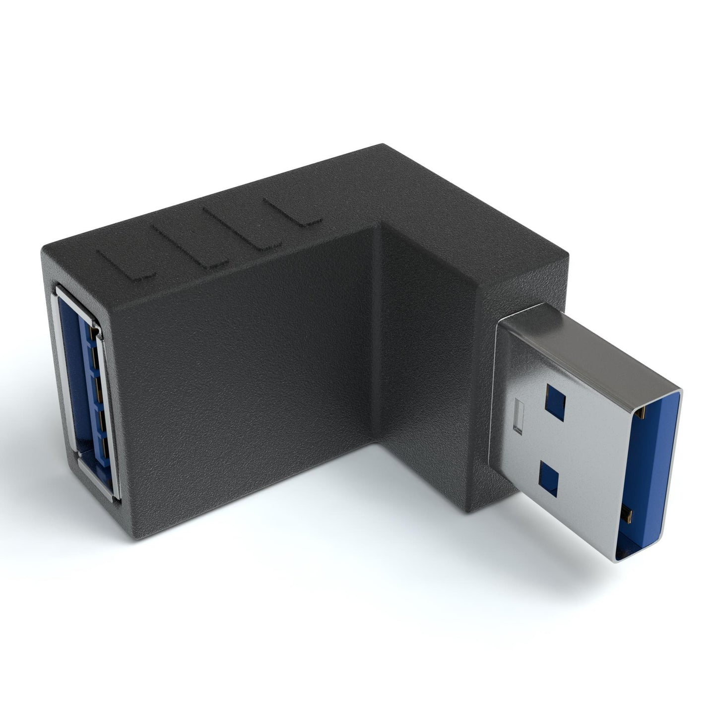 USB-A 3.0 Stecker auf USB-A 3.0 Buchse 90° Winkeladapter