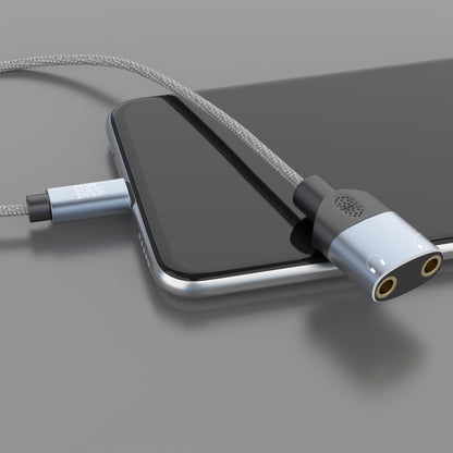 USB C to 2*Aux 3.5 female Audio Adapter | 0.2m